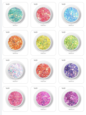 Set of 12 DISCO glitters 