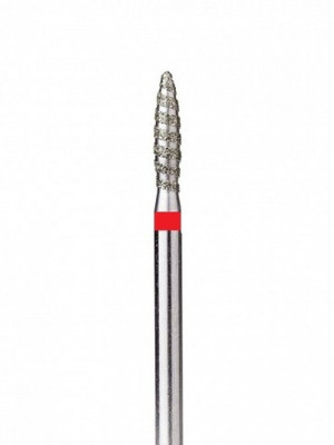 Diamond Cuticle Bit TORNADO Bullet RED (smooth top) 2.1mm 