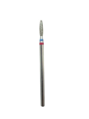 NEW Diamond Cuticle Bit BLUE-RED FLAME smooth top  2.1mm