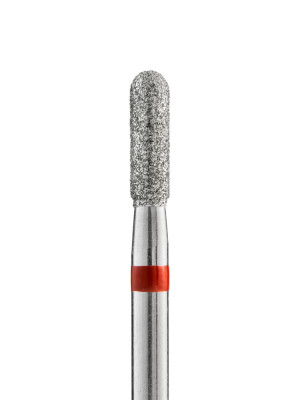 Diamond Cuticle Bit CYLINDER RED  (smooth top)  2.5mm 