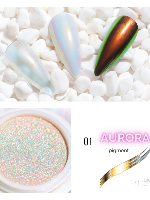 AURORA (unicorn) nail art powder 01 ROSE/GOLD