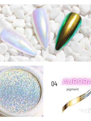 AURORA (unicorn) nail powder 04 GOLDEN RAINBOW 