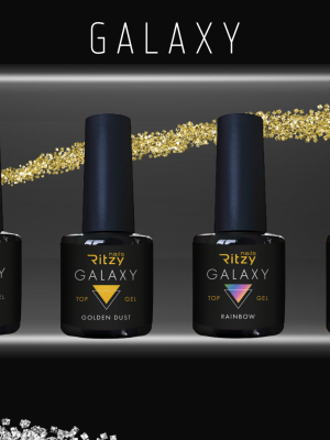 GALAXY Set of 4 Top Coat Gels with shimmer