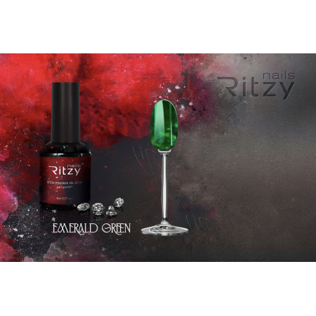 BOHEMIAN Glass gel polish EMERALD GREEN 