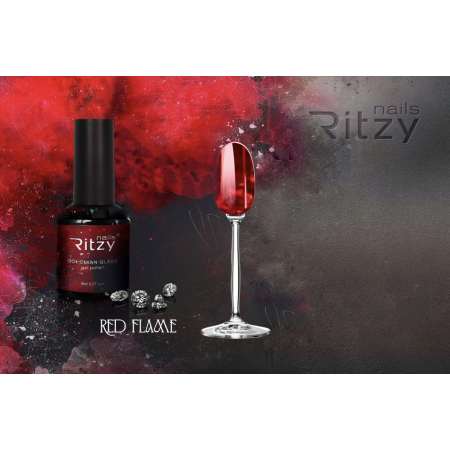 BOHEMIAN Glass gel polish RED FLAME