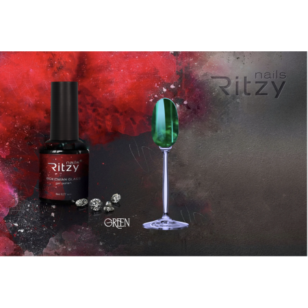 BOHEMIAN Glass gel polish GREEN