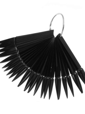 Display Tips STILETTO BLACK with a ring 50 pcs