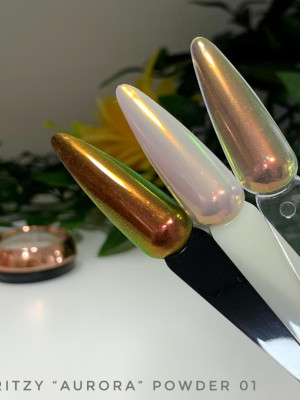 AURORA (unicorn) nail art powder 01 ROSE/GOLD