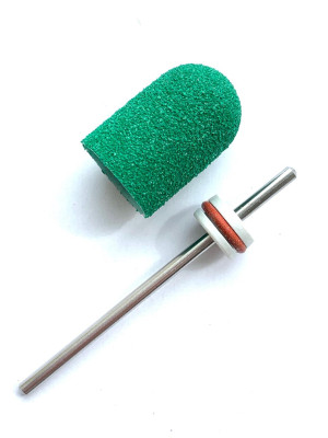 Pedicure bit with a removable composite cap GREEN Medium C13G