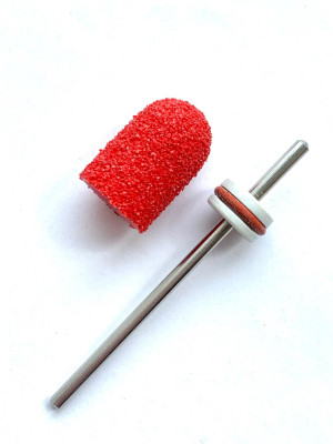 Pedicure bit with a removable composite cap RED Coarse C10R