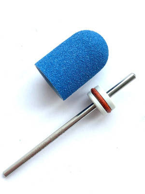 Pedicure bit with a removable composite cap BLUE Fine C13B
